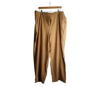 OLD NAVY TAYLOR WIDE LEG HIGH WAIST Pleated TROUSER Sz 3X Taupe